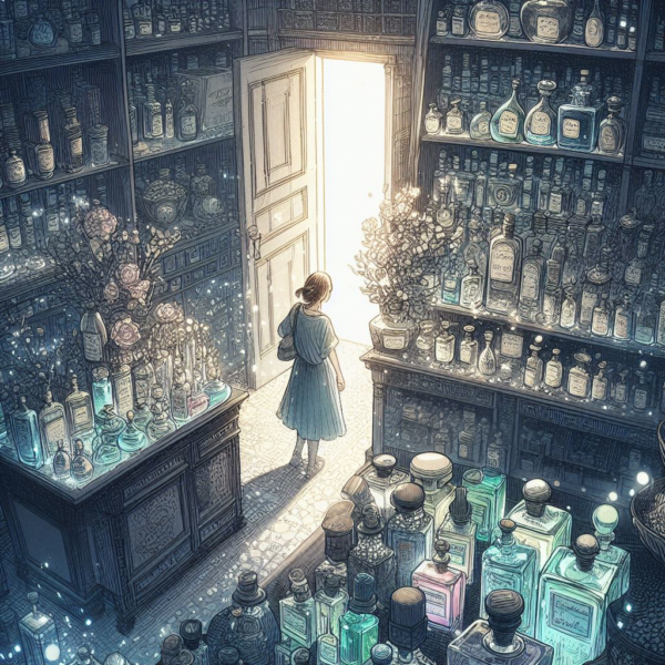 a young woman stumbles upon a hidden shop tucked away in a forgotten corner of the city. 